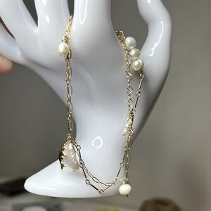 Pearl galore gold filled bracelet with 14k gold filled chain